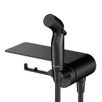 F0H8F922 Func, гигиенический набор со смесителем для душа с полкой, черный, шт. фото в интернет-магазине Русалия