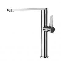 Смеситель высокий для кухни однорычажный с поворотным изливом KITCHEN 388401MCNC никель брашированный Ramon Soler фото в интернет-магазине Русалия