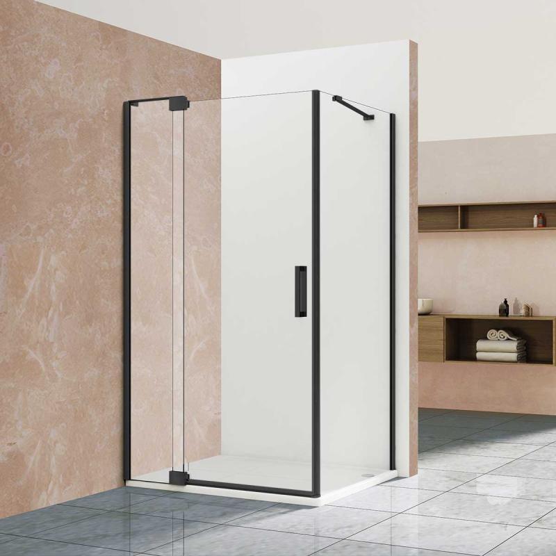 Душевой уголок Extra VSR-1E809090CLB 800/900*900, черный, стекло прозрачное Vincea