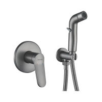 Гигиенический душ со смесителем Shevanik S4305T, оружейная сталь фото в интернет-магазине Русалия