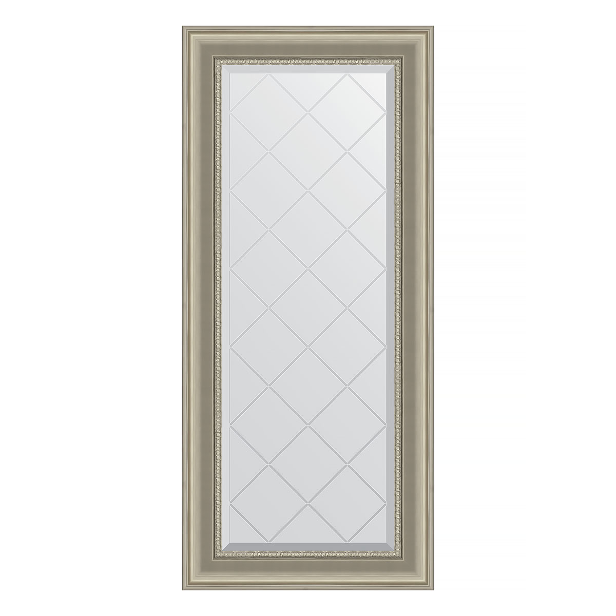 Зеркало настенное с гравировкой EVOFORM в багетной раме хамелеон, 56х126 см, BY 4063