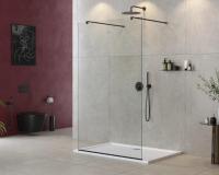 Душевая перегородка CEZARES LIBERTA-L-2-130-120-C-NERO прозрачное, профиль черный фото в интернет-магазине Русалия