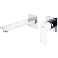 Смеситель ABBER Weiss Insel AF8082W для раковины скрытого монтажа, белый-хром фото в интернет-магазине Русалия