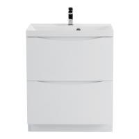 MARINO База под раковину напольная с двумя выкатными ящиками, Bianco Lucido, 700x450x805, MARINO-700-2C-SO-PIA-P Belbagno фото в интернет-магазине Русалия