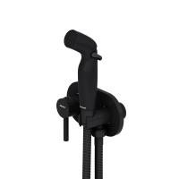 212000300 Option, смеситель монтируемый в стену, с гиг. душем, чёрный фото в интернет-магазине Русалия