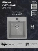 Кухонная мойка из искусственного камня Uperwood ECON UPD-404-003, прямоугольная, серая матовая 4910201225 фото в интернет-магазине Русалия