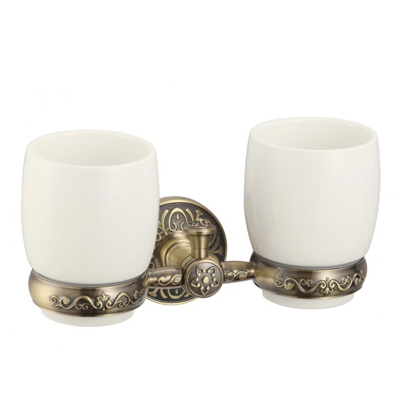 Стакан для ванной комнаты двойной Savol S-005868C, бронза