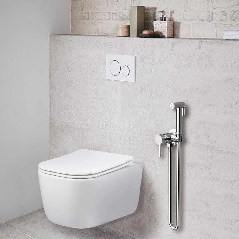 Гигиенический душ VHFW-101CH из латуни в комплекте со смесителем, хром Vincea