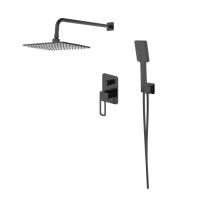 Душевая система скрытого монтажа с тропическим душем и ручным душем, черный матовый, Slide, IDDIS (SLIBL02i67) фото в интернет-магазине Русалия