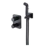 Смеситель Lemark Bronx с гигиеническим душем термостатический встраиваемый (LM3740BL) фото в интернет-магазине Русалия