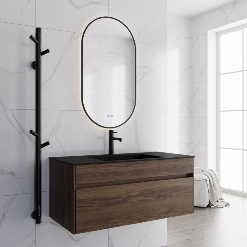 База под раковину Chiara 1000 подвесная, 1 выкатной ящик soft-close, C.Oak Vincea