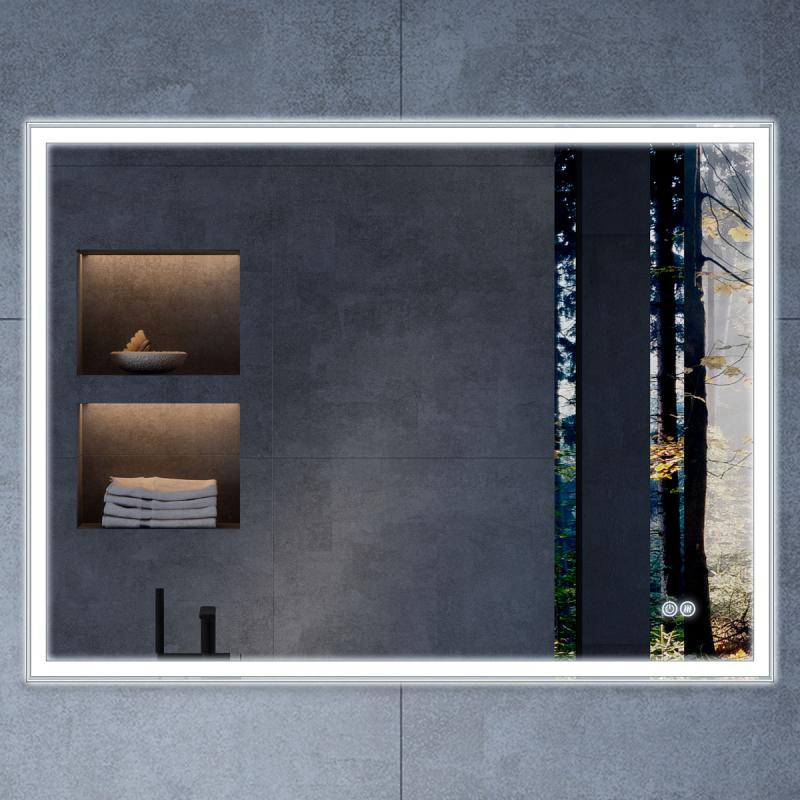 Зеркало LED VLM-3VN1007-2 1000х700 c сенсорным выключателем и диммером, антизапотевание Vincea