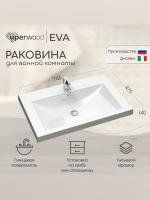 Раковина для ванной 75 см, Uperwood Eva, белая глянцевая 4548340003 фото в интернет-магазине Русалия