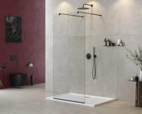 Душевая перегородка CEZARES LIBERTA-L-2-90-C-NERO прозрачное, профиль черный фото в интернет-магазине Русалия