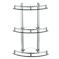 Полка угловая стеклянная Savol S-003031, хром фото в интернет-магазине Русалия