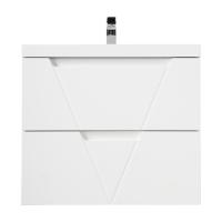 VITTORIA База под раковину подвесная с двумя выкатными ящиками, Bianco Lucido, 700x450x570, VITTORIA-700-2C-SO-BL-P Belbagno фото в интернет-магазине Русалия