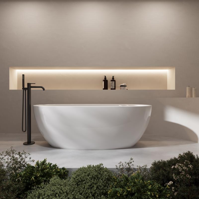 Ванна акриловая Vincea VBT-601-1600, 1600*800*580, цвет белый, щелевой перелив