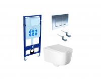 SET AQUATEK ЛУГАНО 4в1 (рама AQUATEK Standard INS-0000012+ кркпеж KKI-0000002+клавиша KDI-0000010+унитаз ЛУГАНО AQ2002-00 с тонким сиденьем soft-close фото в интернет-магазине Русалия