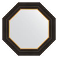 Зеркало настенное Octagon EVOFORM в багетной раме чёрное дерево с золотом, 54х54 см, BY 3874 фото в интернет-магазине Русалия