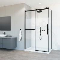 Душевой уголок Como Soft VSR-1CS8013CLB, 1300*800, черный, стекло прозрачное Vincea фото в интернет-магазине Русалия