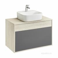 Тумба под раковину AQUATON Лофт Урбан 80 серый графит, дуб орегон 1A247601LQX60 фото в интернет-магазине Русалия