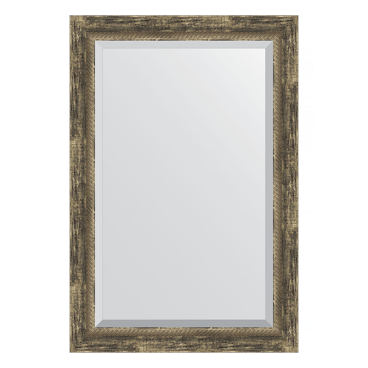 Зеркало настенное с фацетом EVOFORM в багетной раме старое дерево с плетением, 63х93 см, BY 3434