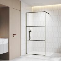 Душевая перегородка RGW WA-09B 1200, стекло прозрачное, профиль черный фото в интернет-магазине Русалия