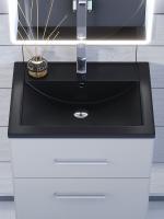 Раковина для ванной кварцевая Uperwood Foster Quartz 60х40,5х16,5 см, черная матовая, уголь 291030053 фото в интернет-магазине Русалия