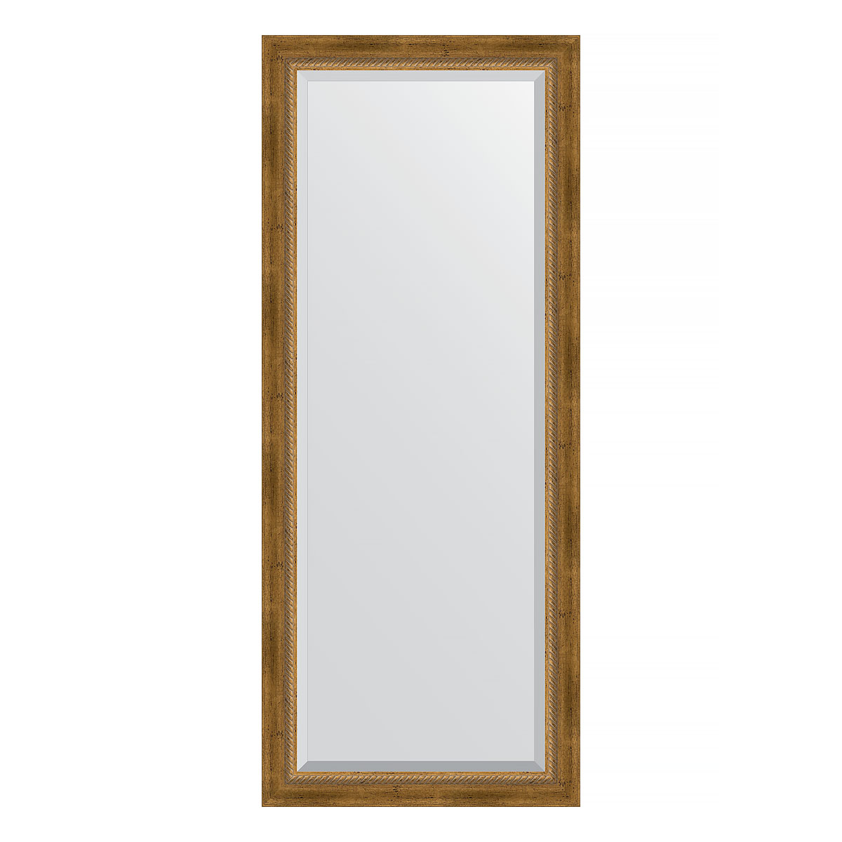 Зеркало настенное с фацетом EVOFORM в багетной раме состаренная бронза, с плетением, 63х153 см, BY 3562