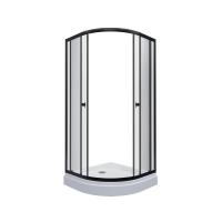 Душевой уголок "Альфа-Блэк" 80х80 А, 1/4 круга, низ. подд. (2 места+сифонD90мм) Щ0000077855 Triton фото в интернет-магазине Русалия