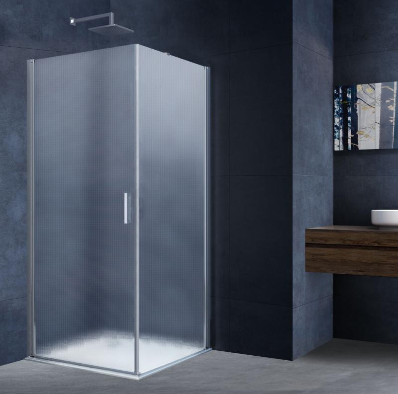 Душевой уголок Alpha VSR-3ALP9090MT, 900*900, хром, стекло текстурное Vincea