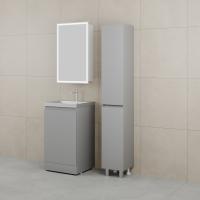 Тумба напольная "БАТЛЕР" под ASTI 500 Люкс антискрейтч серый PLUS + Умывальник ASTI 500x450 кварц, серый шелк Style Line фото в интернет-магазине Русалия