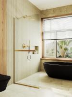 Душевая перегородка в узком профиле 1950*690 Стекло 8 мм Бесцветное +Полотенцедержатель MGD-720-3у Maybah Glass фото в интернет-магазине Русалия