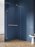 Душевое ограждение NEW TRENDY AVEXA GOLD BRUSHED 150x200 EXK-7042 (брашированное золото) фото в интернет-магазине Русалия