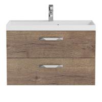 AURORA База под раковину подвесная с двумя выкатными ящиками, Rovere Tabacco, 800x450x500, AURORA-800-2C-SO-RT Belbagno фото в интернет-магазине Русалия