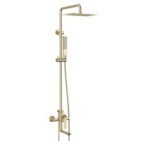 Душевая система Lemark Ursus с регулируемой высотой штанги и верхней душевой лейкой "Тропический дождь" (LM7262BG) фото в интернет-магазине Русалия