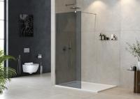 Душевая перегородка CEZARES LIBERTA-L-1-80-GR-Cr тонированное (графит), профиль хром фото в интернет-магазине Русалия