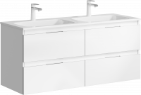 Подвесная тумба 120  Accent белый ACC0112W + умывальник Malaga 1200 Duet Mal.12.04.D Aqwella фото в интернет-магазине Русалия