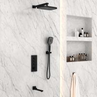 Душевой комплект VSFW-433T1MB встраиваемый, термостатический, 3 режима, черный Vincea фото в интернет-магазине Русалия