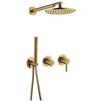 Душевая система встраиваемая (без излива) Grocenberg GB5090GL, брашированное золото фото в интернет-магазине Русалия