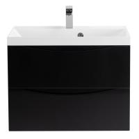 MARINO База под раковину подвесная с двумя выкатными ящиками, Nero Lucido, 700x450x500, MARINO-700-2C-SO-NL-P Belbagno фото в интернет-магазине Русалия