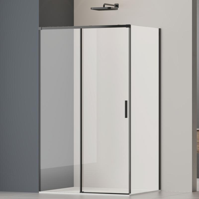 Душевой уголок Soft 2 VSR-3SO28013CLB, 1300*800, черный, стекло прозрачное Vincea