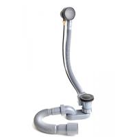 Слив-перелив полу-автоматический для ванны DLR000019 оружейная сталь Delice фото в интернет-магазине Русалия