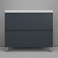 Тумба напольная "Манхэттен 100" ЭМАЛЬ под ASTI 100 2 ящика PLUS графит + Умывальник ASTI 1000x450 Style Line фото в интернет-магазине Русалия