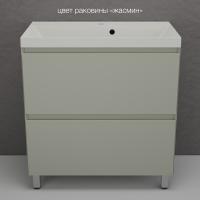 Тумба напольная "Манхэттен 80" ЭМАЛЬ под ASTI 80 2 ящика PLUS олива + Умывальник ASTI 800x450 кварц, жасмин Style Line фото в интернет-магазине Русалия