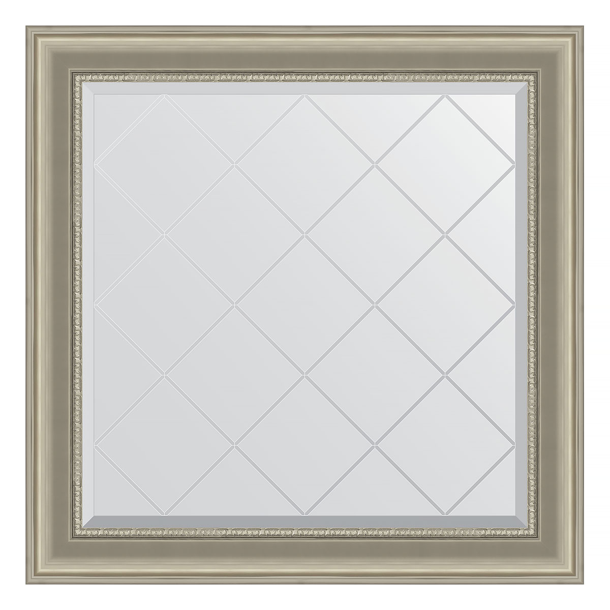 Зеркало настенное с гравировкой EVOFORM в багетной раме хамелеон, 86х86 см, BY 4321