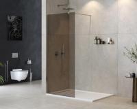 Душевая перегородка CEZARES LIBERTA-L-1-90-120-BR-Cr тонированное (бронза), профиль хром фото в интернет-магазине Русалия