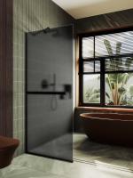 Душевая перегородка в узком профиле 1950*890 Стекло 8 мм Графит матовый +Полотенцедержатель MGD-736-6у Maybah Glass фото в интернет-магазине Русалия
