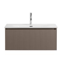 UNO База под раковину подвесная с фрезерованными ручками по всей длине фасада с одним выкатным ящиком, Бежевый матовый, 800x455x350, UNO-800-1C-SO-CO Belbagno фото в интернет-магазине Русалия