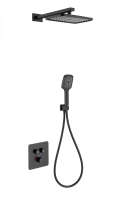 Душевая система с термостатом встраиваемая WONZON & WOGHAND, Черный матовый (WW-B4003-MB) фото в интернет-магазине Русалия